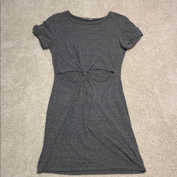 Urban Outfitters grey knot cut out mini dress